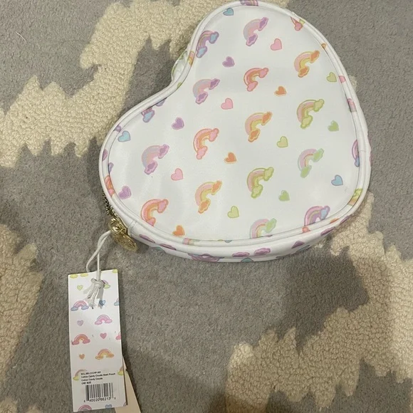 NWT Stoney Clover Lane x Roller Rabbit Cotton Candy Hearts Zipper Pouch - Picture 5 of 6